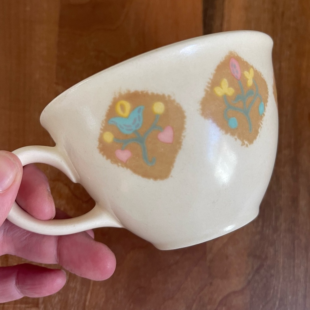 Set of Five Vintage Vernon Kilns Ware Stoneware Cups and Saucers Floral MCM - Picture 2 of 7